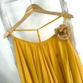 Ginger yellow chiffon floral camisole top, loose fit